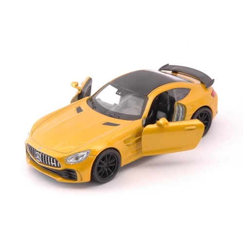 MERCEDES AMG GT-R 2017 METALLIC YELLOW SCALA 1:34-39 cm 11 Welly Auto Stradali Modellino