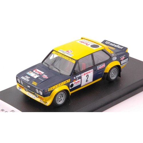 FIAT 131 ABARTH N.2 4th S.MARTINO DI CASTROZZA 1977 ROHRL-GEISTDORFER 1:43 Trofeu Auto Rally Modellino