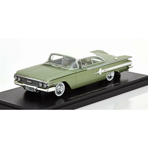 CHEVROLET IMPALA SPORT COUPE 1960 METALLIC LIGHT GREEN/WHITE 1:43 Neo Scale Models Auto Stradali Modellino