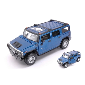 HUMMER H2 SUV 2003 METALLIC BLUE 1:27 Maisto Auto Stradali Modellino