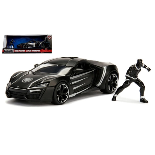 BLACK PANTHER 2010 WITH LYKAN HYPERSPORT 1:24 Jada Toys Movie Modellino