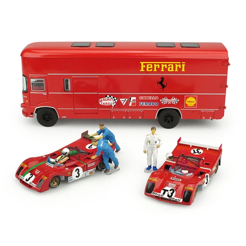 OM 160 ROLFO TARGA FLORIO 1972 + FERRARI 312PB N.3 + N.3T + FIGURE 1:43 Brumm Auto Competizione Modellino