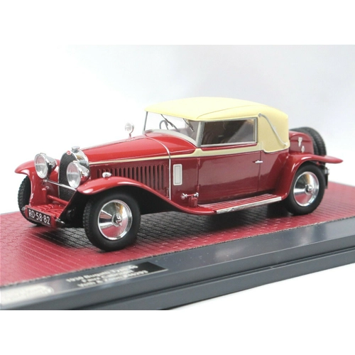 BUGATTI TYPE 46 FAUX CABRIOLET VETH & ZOON 1930 RED/BEIGE 1:43 Matrix Scale Models Auto d'Epoca Modellino