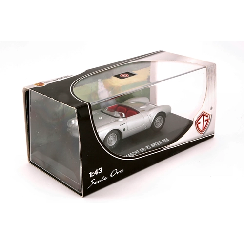 PORSCHE 550 RS SPIDER 1955 SILVER 1:43 Edison Giocattoli Auto Competizione Modellino