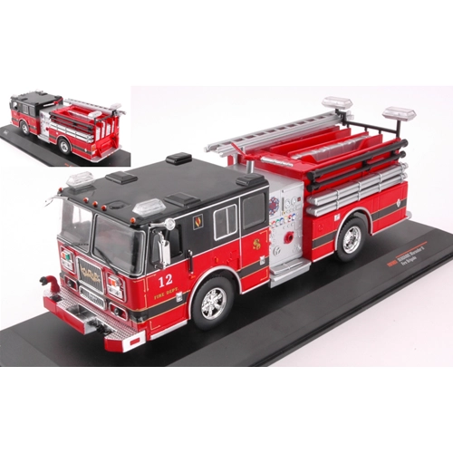 SEAGRAVE MARAUDER II TANKER TRUCK FIRE ENGINE 1989 RED/BLACK 1:43 Ixo Model Pompieri Modellino