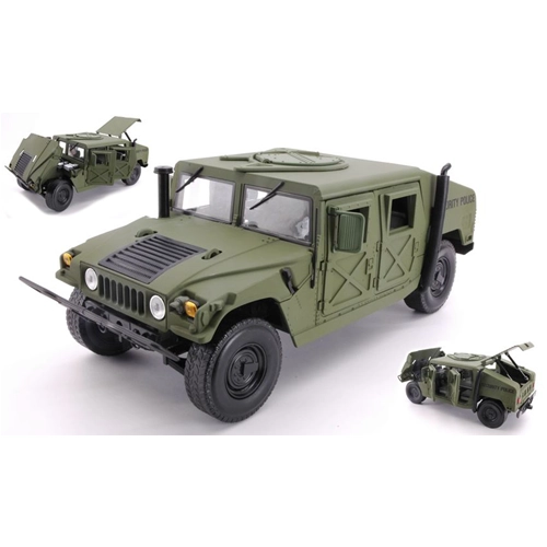 HMMWV (HUMVEE) "SECURITY POLICE" GREEN DRAB 1:18 Auto World Mezzi Militari Modellino