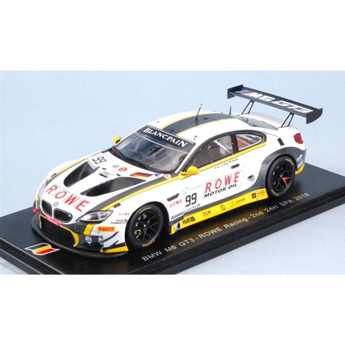 BMW M6 GT3 N.99 2nd 24 H SPA 2018 A.SIMS-J.KINGMANN-N.CATSBURG 1:43 Spark Model Auto Competizione Modellino