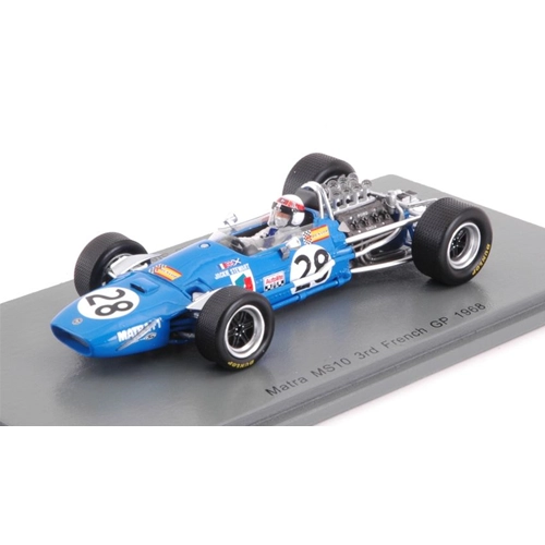 MATRA MS10 JACKIE STEWART 1968 N.28 3rd FRENCH GP 1:43 Spark Model Formula 1 Modellino