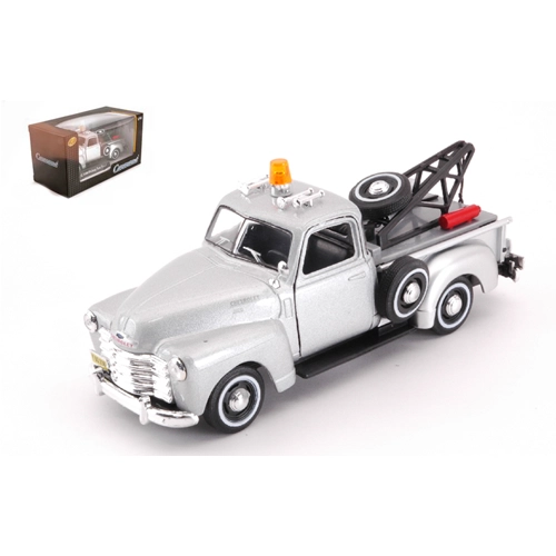 CHEVROLET C3100 PICKUP 1953 TOW TRUCK SILVER 1:43 Cararama Auto Stradali Modellino