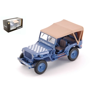 JEEP 1/4 TON MILITARY ARMY RAF MILITARY 1941 BLUE WITH SOFT TOP 1:43 Cararama Mezzi Militari Modellino