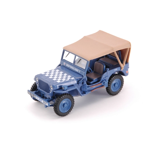 JEEP 1/4 TON MILITARY ARMY RAF MILITARY 1941 BLUE WITH SOFT TOP 1:43 Cararama Mezzi Militari Modellino