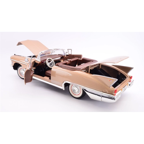 CADILLAC ELDORADO BIARRITZ 1958 GOLD 1:18 Lucky Die Cast Auto Stradali Modellino