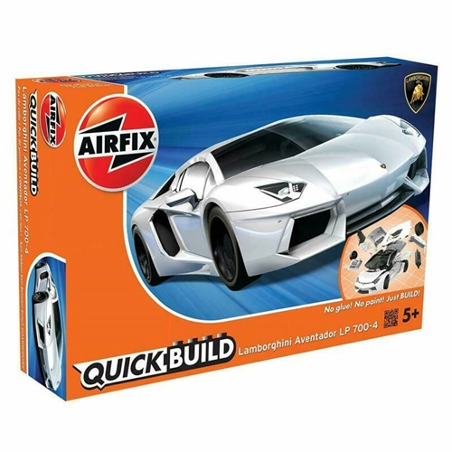 QUICK BUILD LAMBORGHINI AVENTADOR WHITE Airfix Kit Auto Modellino