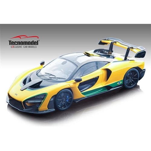 MC LAREN SENNA 2018 BRAZIL COLOUR VERSION 1:18 Tecnomodel Auto Stradali Modellino