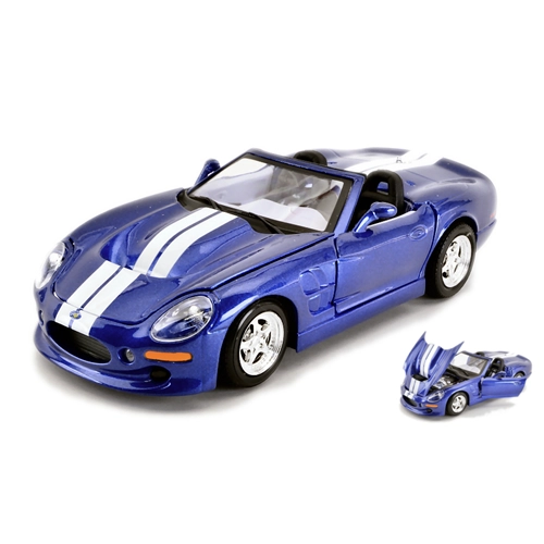 SHELBY SERIES ONE CABRIOLET 1999 BLUE WITH WHITE STRIPES 1:24 Maisto Auto Stradali Modellino