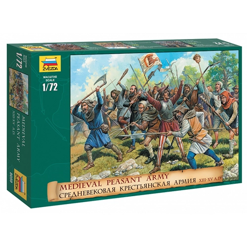 MEDIEVAL PEASANT ARMY KIT 1:72 Zvezda Kit Figure Militari Modellino