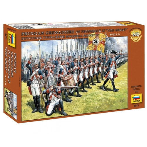 GRENADIERS OF FREDERICK II KIT 1:72 Zvezda Kit Figure Militari Modellino
