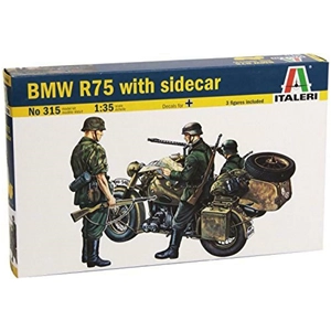BMW R 75 WITH SIDE CAR MOTO KIT 1:35 Italeri Kit Mezzi Militari Modellino