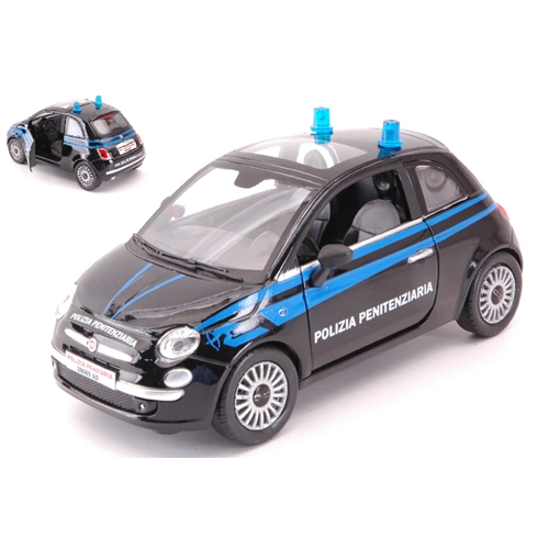 FIAT NUOVA 500 2007 POLIZIA PENITENZIARIA 1:24 New Ray Forze dell'Ordine Modellino