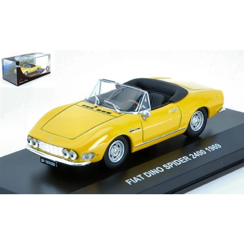 FIAT DINO SPIDER 2400 1969 YELLOW 1:43 Edison Giocattoli Auto Stradali Modellino