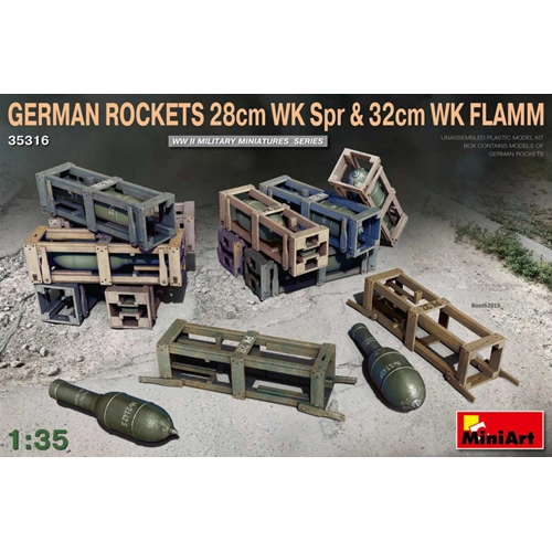 GERMAN ROCKETS 28 cm WK SPR & 32 cm WK FLAMM KIT 1:35 Miniart Kit Mezzi Militari Modellino