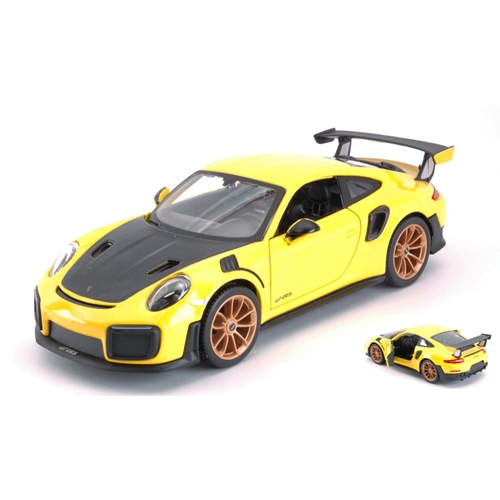 PORSCHE 911 GT2 RS 2018 SPECIAL EDITION YELLOW-BLACK 1:24 Maisto Auto Stradali Modellino