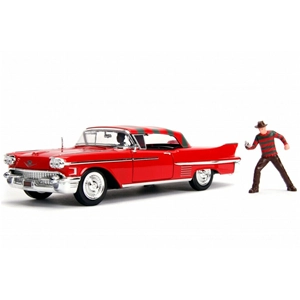 CADILLAC SERIES 62 A NIGHTMARE W/FREDDY KRUEGER FIGURE 1:24 Jada Toys Movie Modellino