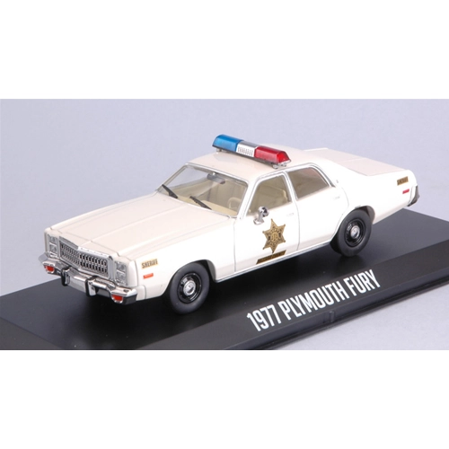 PLYMOUTH FURY HAZZARD COUNTY SHERIFF WHITE 1:43 Greenlight Movie Modellino