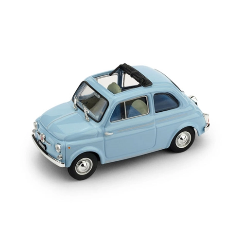 FIAT 500D APERTA 1960-1963 AZZURRO PERVINCA 1:43 Brumm Auto Stradali Modellino