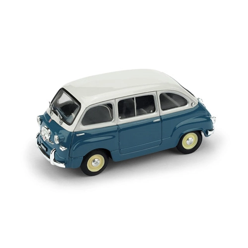 FIAT 600 MULTIPLA 1a SERIE 1956 GRIGIO CHIARO-AZZURRO CHIARO 1:43 Brumm Auto Stradali Modellino