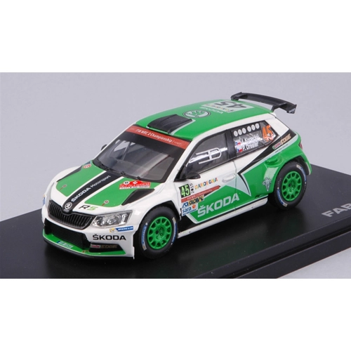 SKODA FABIA III R5 N.45 9th RALLY SARDEGNA 2015 KOPECKY-DRESLER 1:43 Abrex Auto Rally Modellino