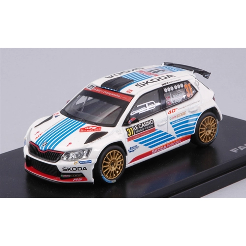 SKODA FABIA III R5 N.31 7th MONTE CARLO 2017 MIKKELSEN-JAGER 1:43 Abrex Auto Rally Modellino