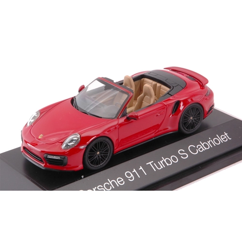 PORSCHE 911 TURBO S CABRIOLET 2016 RED 1:43 Herpa Auto Stradali Modellino