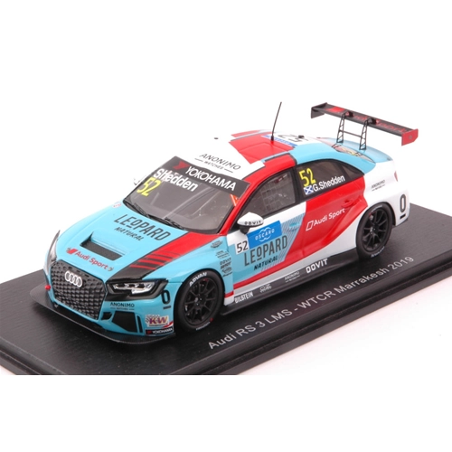 AUDI RS3 N.52 RACE 3 WTCR MARRAKESH 2019 G.SHEDDEN 1:43 Spark Model Auto Competizione Modellino