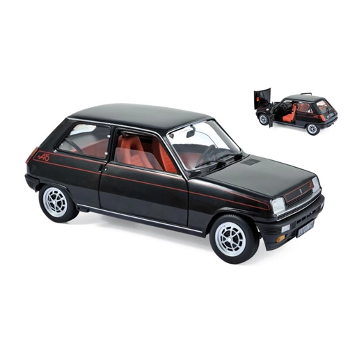 RENAULT 5 ALPINE 1976 BLACK 1:18 Norev Auto Stradali Modellino