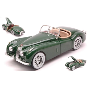 JAGUAR XK 120 ROADSTER 1951 GREEN 1:24 Burago Auto Stradali Modellino