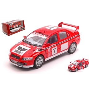 MITSUBISHI LANCER EVO VII WRC N.7 RED/WHITE cm 12 Kinsmart Modellismo Giocattolo Modellino