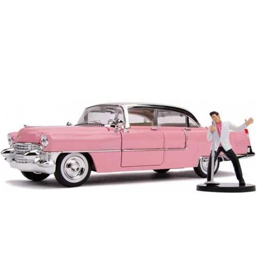 CADILLAC FLEETWOOD 1955 WITH ELVIS PRESLEY 1:24 Jada Toys Movie Modellino