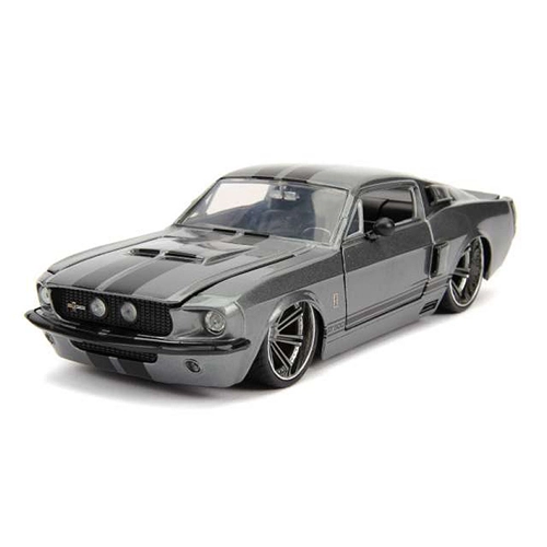 FORD USA MUSTANG SHELBY GT-500 1967 GREY WITH BLACK STRIPES 1:24 Jada Toys Tuning Modellino