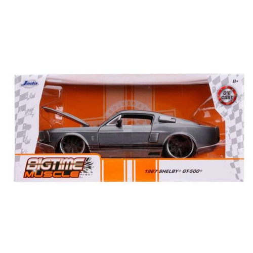 FORD USA MUSTANG SHELBY GT-500 1967 GREY WITH BLACK STRIPES 1:24 Jada Toys Tuning Modellino