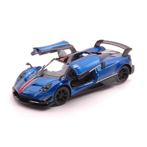 PAGANI HUAYRA BC WITH PRINTING & WING BLUE cm 12 Kinsmart Modellismo Giocattolo Modellino