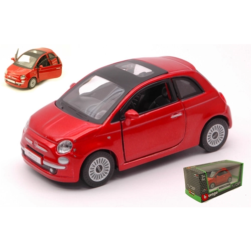 FIAT NUOVA 500 2007 RED 1:32 Burago Auto Stradali Modellino