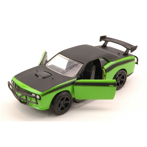 DODGE LETTY'S CHALLENGER SRT8 OFF ROAD 2008 FAST & FURIOUS VII GREEN/BLACK 1:32 Jada Toys Movie Modellino