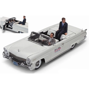 LINCOLN MK III CONVERTIBILE JOHN F.KENNEDY IN OREGON 1960 + 2 FIGURES 1:18 SunStar Auto Stradali Modellino