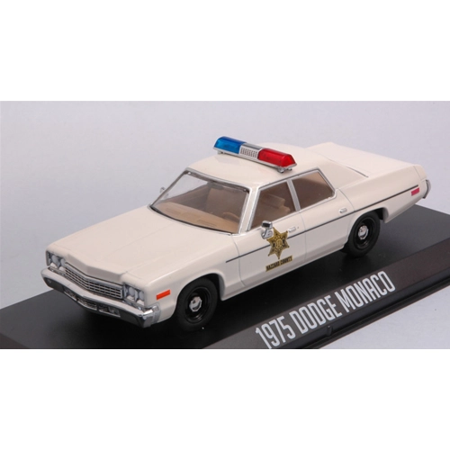 DODGE MONACO 1975 HAZZARD COUNTY SHERIFF CREAM 1:43 Greenlight Movie Modellino
