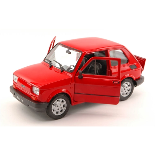 FIAT 126 1973 RED 1:24 Welly Auto Stradali Modellino