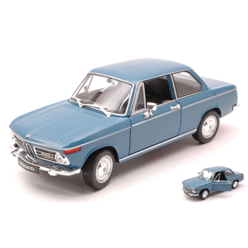 BMW 2002 Ti 1972 BLUE 1:24 Welly Auto Stradali Modellino