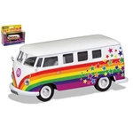 VW CAMPERVAN PEACE LOVE AND WISHES 1:43 Corgi Auto Stradali Modellino