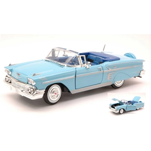 CHEVROLET IMPALA 1958 LIGHT BLUE 1:24 MotorMax Auto Stradali Modellino