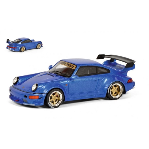 PORSCHE RAUH-WELT RWB 911 964 2000 BLUE 1:43 Schuco Auto Stradali Modellino